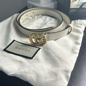 white gucci belt